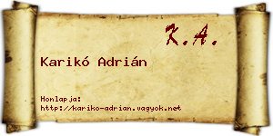 Karikó Adrián névjegykártya