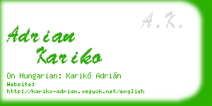 adrian kariko business card