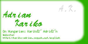 adrian kariko business card